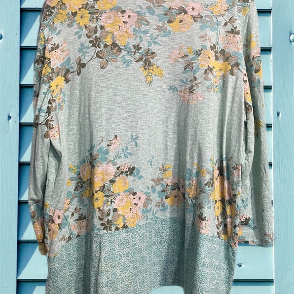 Chico’s floral turquoise cardigan size 3 - Picture 2 of 3
